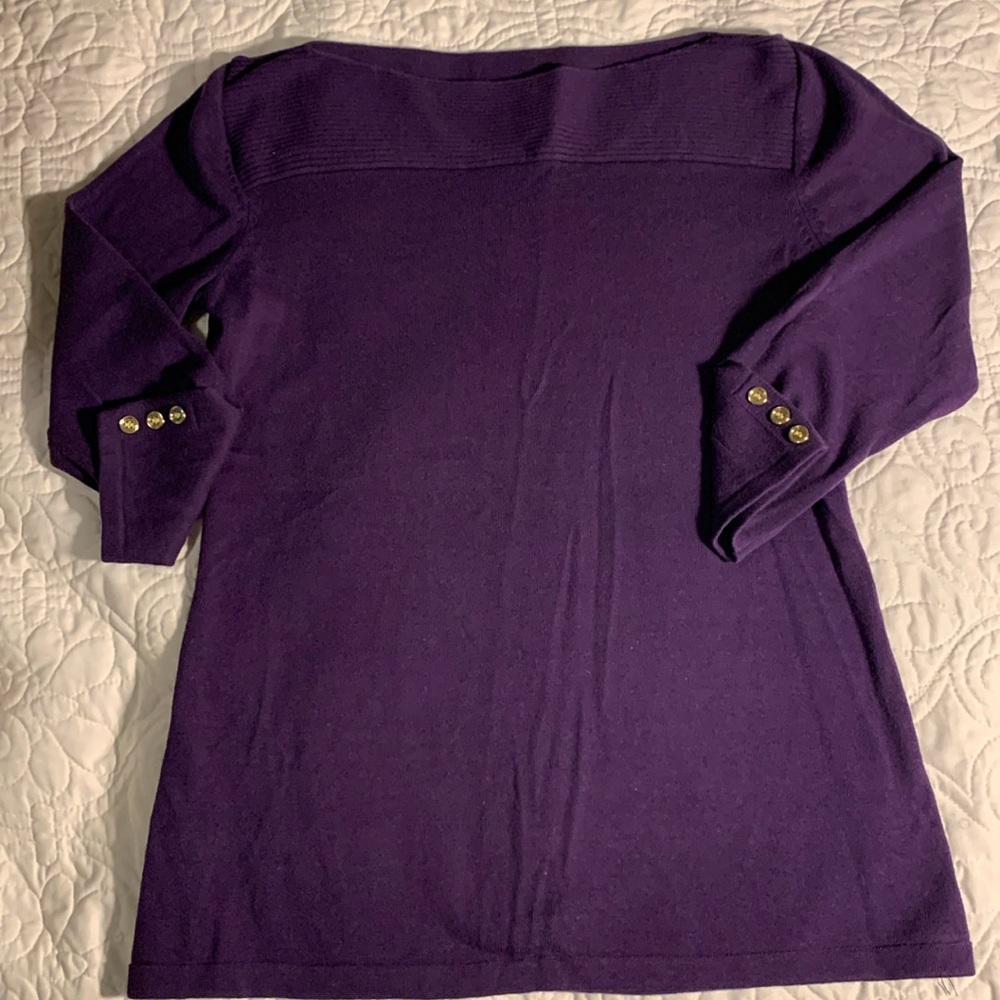 Karen Scott purple boat neck sweater size XS
